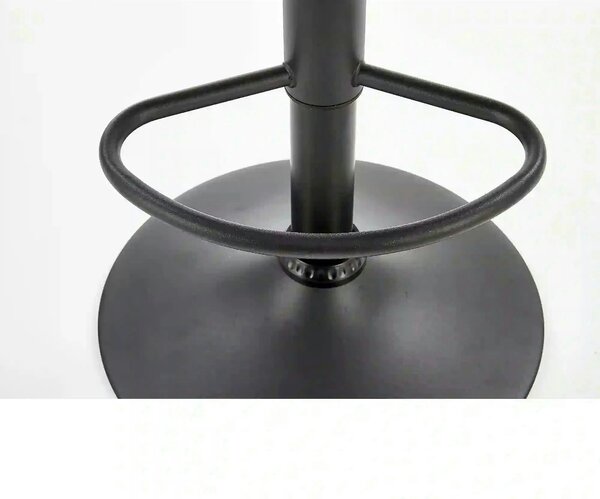 Scaun bar H89, gri inchis, piele ecologica/otel, 41x48x88/108 cm