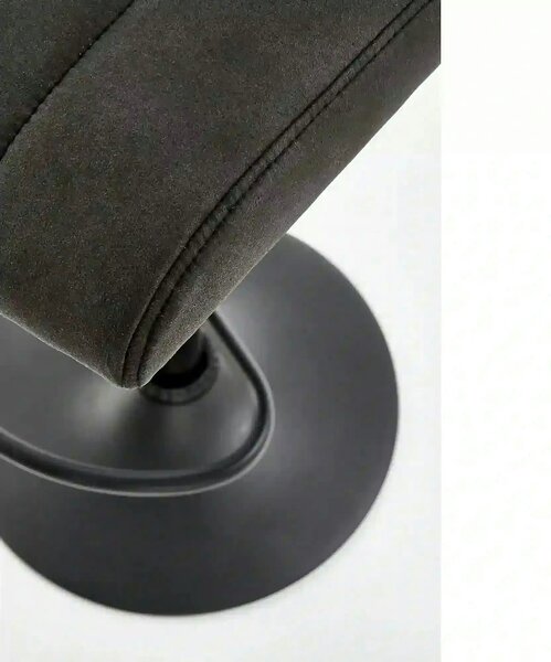 Scaun bar H89, gri inchis, piele ecologica/otel, 41x48x88/108 cm