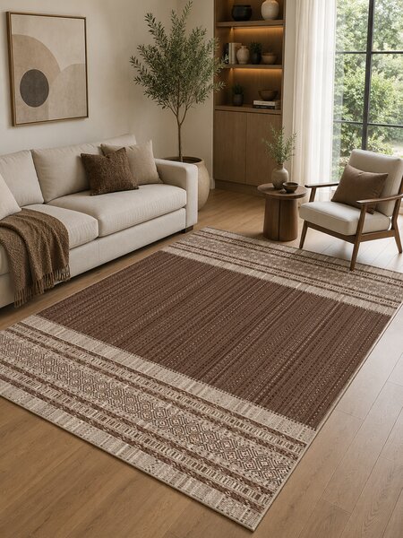 Covor Iuta Natura 971-91, Marime 50 x 80 cm, Maro, Inaltime Fir Tesatură plată, Antialergic, Polipropilena, Bucatarie, Hol, Balcon 50 x 80