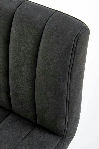 Scaun bar H89, gri inchis, piele ecologica/otel, 41x48x88/108 cm