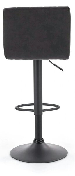 Scaun bar H89, gri inchis, piele ecologica/otel, 41x48x88/108 cm