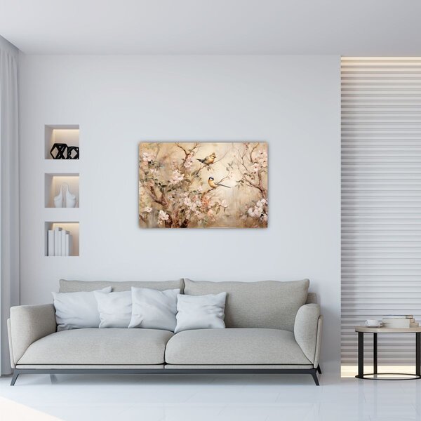 Tablou - Pictură de păsări de epocă II. (90x60 cm)