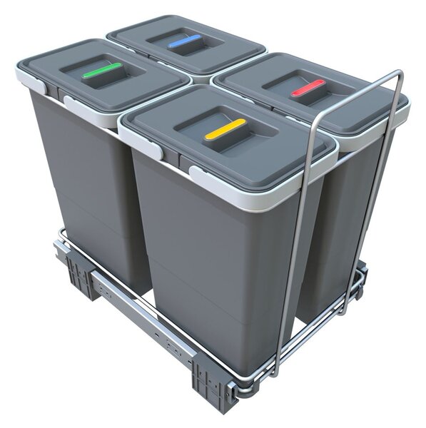 Coș de gunoi de plastic pentru deșeuri selecționate / încorporabile 8 + 8 + 8 + 8 l Ecofil - Elletipi