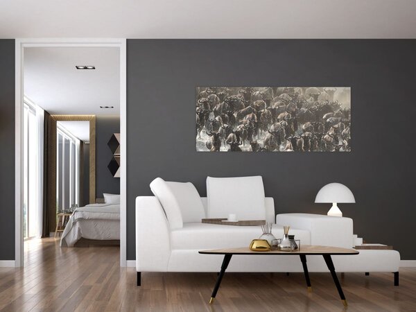 Tablou - Turmă de antilope sălbatice (120x50 cm)