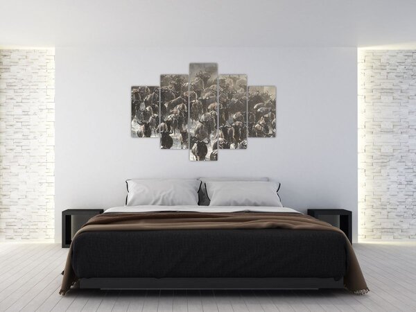 Tablou - Turmă de antilope sălbatice (150x105 cm)
