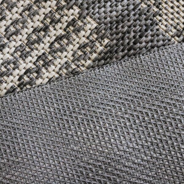 Covor Bucatarie Tip Iuta, Flex 19056-80, Marime 75 x 200 cm, Gri, Antiderapant, Antialergic, Polipropilena, Terasa, Balcon, Sufragerie 75 x 200