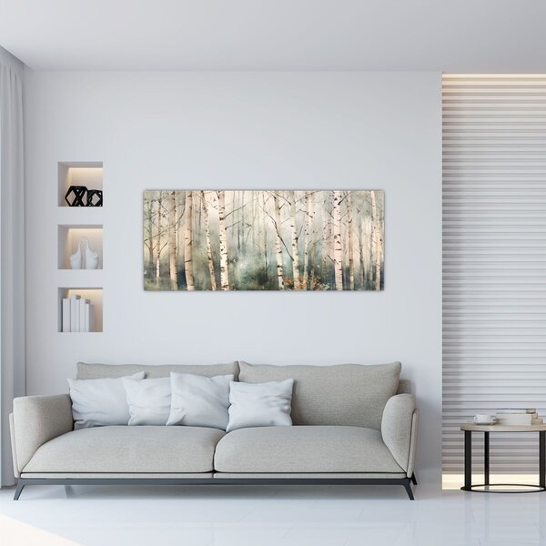 Tablou - Desenarea unui model de pădure (120x50 cm)