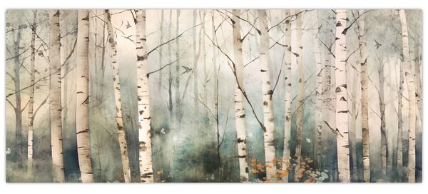 Tablou - Desenarea unui model de pădure (120x50 cm)