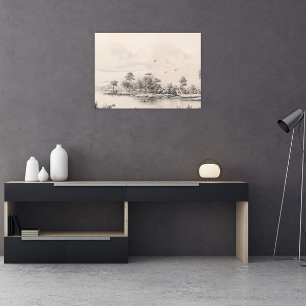 Tablou - Vintage peisaj desen peisaj (70x50 cm)