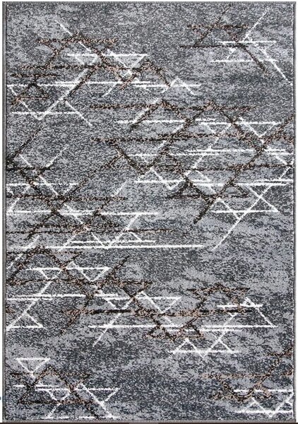 Covor Mira 24032-196, Marime 60 x 110 cm, Gri, Inaltime Fir 6 mm, Antialgic, Polipropilena, Living, Dormitor 60 x 110