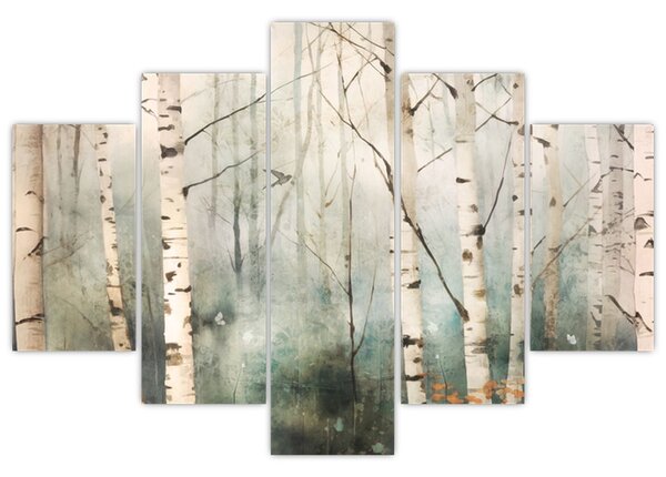 Tablou - Desenarea unui model de pădure (150x105 cm)