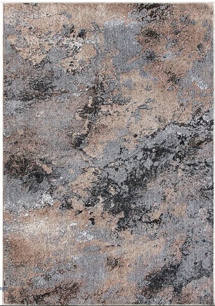 Covor Mira 24137-123, Marime 50 x 80 cm, Gri, Maro, Inaltime Fir 6 mm, Antialergic, Polipropilena, Living, Dormitor, Sufragerie, Birou 50 x 80