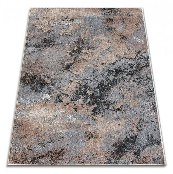 Covor Mira 24137-123, Marime 50 x 80 cm, Gri, Maro, Inaltime Fir 6 mm, Antialergic, Polipropilena, Living, Dormitor, Sufragerie, Birou 50 x 80
