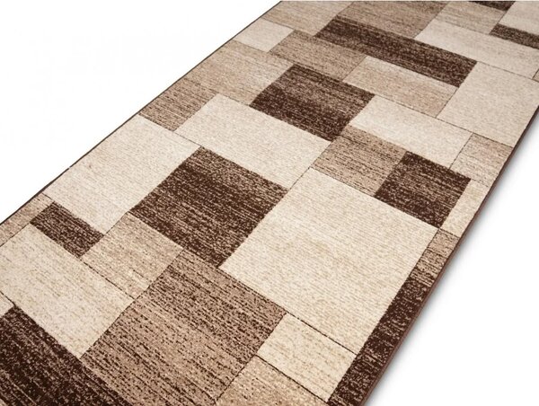 Covor Mira 24143-140 Marime 80 x 150 cm, Bej, Maro, Inaltime Fir 6 mm, Antialergic, Polipropilena, Living, Dormitor, Sufragerie, Birou 80 x 150