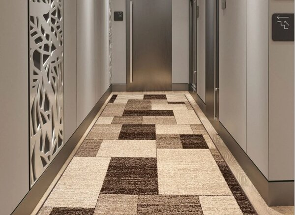 Covor Mira 24143-140 Marime 80 x 150 cm, Bej, Maro, Inaltime Fir 6 mm, Antialergic, Polipropilena, Living, Dormitor, Sufragerie, Birou 80 x 150