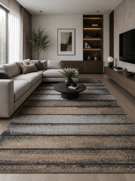 Covor 11196-BG29 Marime 80 x 150 cm,Bej Gri, Inaltime Fir 9 mm, Antialergic, Polipropilena, Living, Dormitor, Sufragerie, Birou 80 x 150
