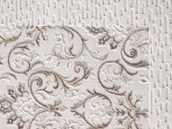 Covor Itea 42005-162, Marime 60 x 110 cm, Gri Bej, Inaltime Fir 10 mm, Antialergic, Polipropilena, Living, Dormitor 60 x 110