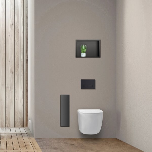 Balneo Wall-Box Brush compartiment perie wc negru B0401020505-02