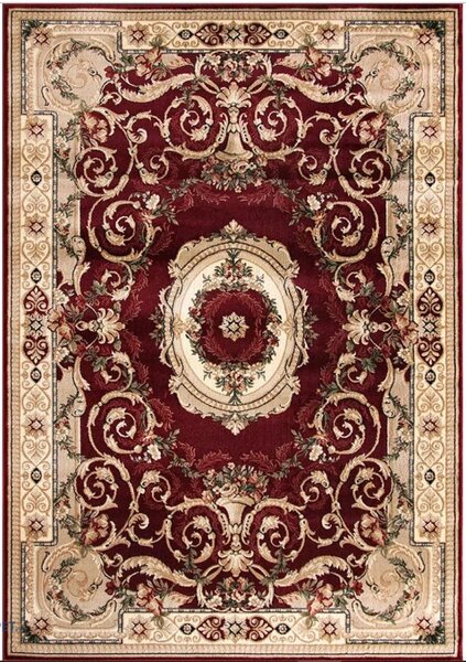 Covor Lotos 15002-210, Marime 50 x 80 cm, Grena, Crem, Inaltime Fir 8 mm, Antialergic, Polipropilena, Living, Dormitor, Sufragerie, Birou 50 x 80