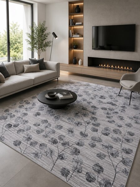Covor Fayno 7108-160, Antiderapant,marime 160x230cm , Bej/Gri, Înălțime Fir 8 mm, Antialergic, Polipropilenă, Living, Dormitor, Sufragerie, Trafic