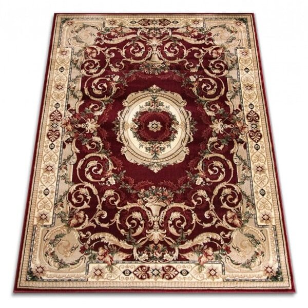 Covor Lotos 15002-210, Marime 50 x 80 cm, Grena, Crem, Inaltime Fir 8 mm, Antialergic, Polipropilena, Living, Dormitor, Sufragerie, Birou 50 x 80