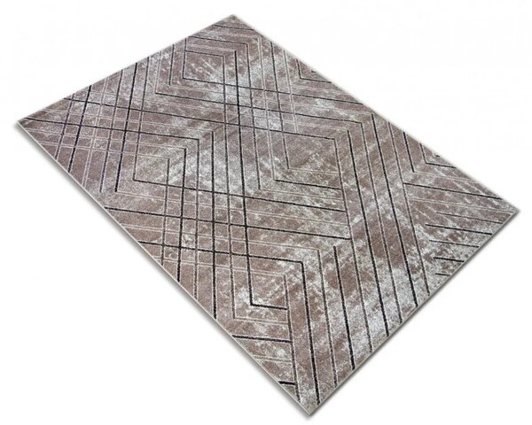 Covor Mira 24135-120, Inaltime Fir 6 mm, Marime 50 x 80 cm, Maro, Antialergic, Polipropilena, Living, Dormitor, Coridor, Hol 50 x 80