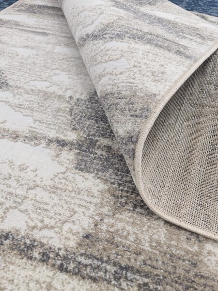 Covor Elma 002-106, Marime 80 x 150 cm, Bej, Gri, Inaltime Fir 6.5 mm, Antialergic, Polipropilena, Living, Dormitor, Sufragerie, Birou 80 x 150