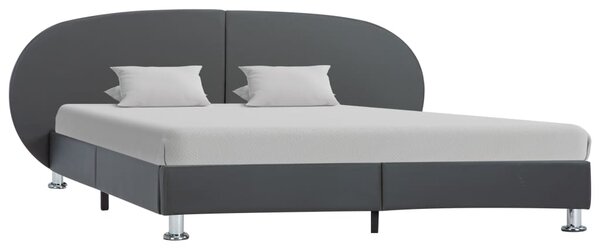 Cadru de pat, gri, 120 x 200 cm, piele ecologică