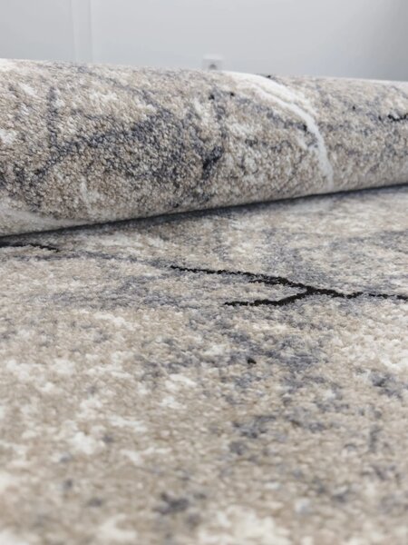 Covor Elma 005-106, Marime 80 x 150 cm, Bej, Gri, Inaltime Fir 6.5 mm, Antialergic, Polipropilena, Living, Dormitor, Sufragerie, Birou 80 x 150
