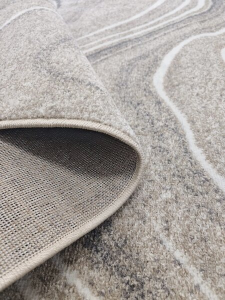 Covor Elma 013-116, Marime 80 x 150 cm, Bej, Gri, Inaltime Fir 6.5 mm, Antialergic, Polipropilena, Living, Dormitor, Sufragerie, Birou 80 x 150