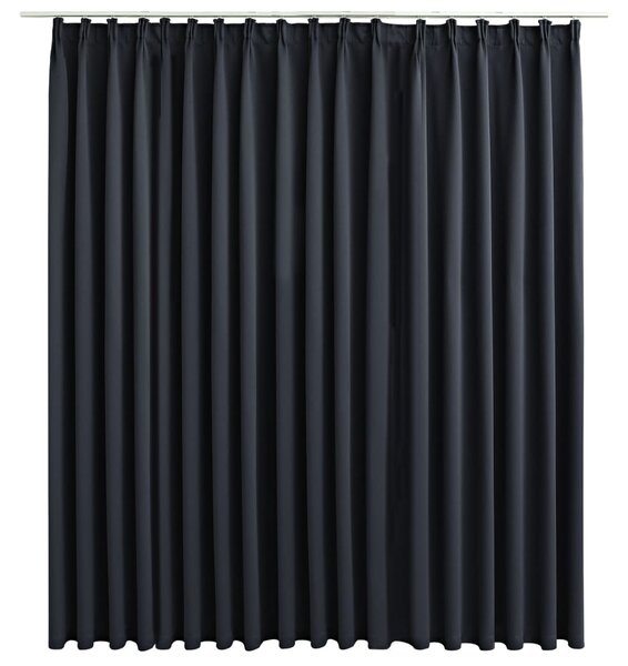 Draperie opacă, negru, 290 x 245 cm, cu cârlige