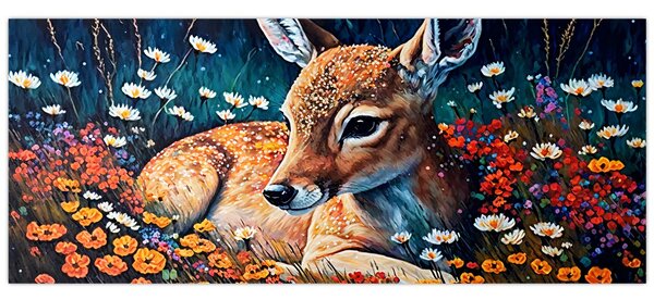 Tablou - Cerb pictat (120x50 cm)