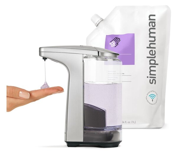 Dispenser de săpun cu senzor din metal gri 237 ml - simplehuman