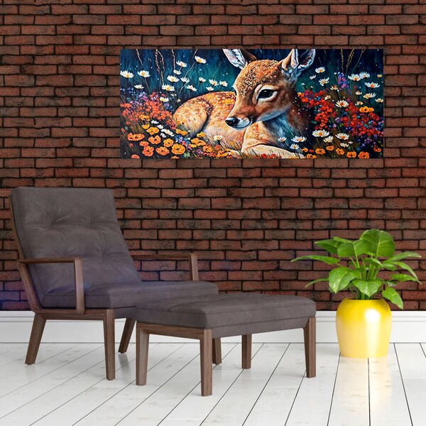 Tablou - Cerb pictat (120x50 cm)