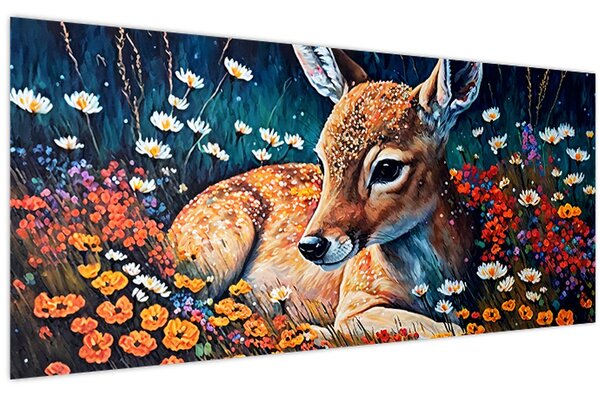 Tablou - Cerb pictat (120x50 cm)