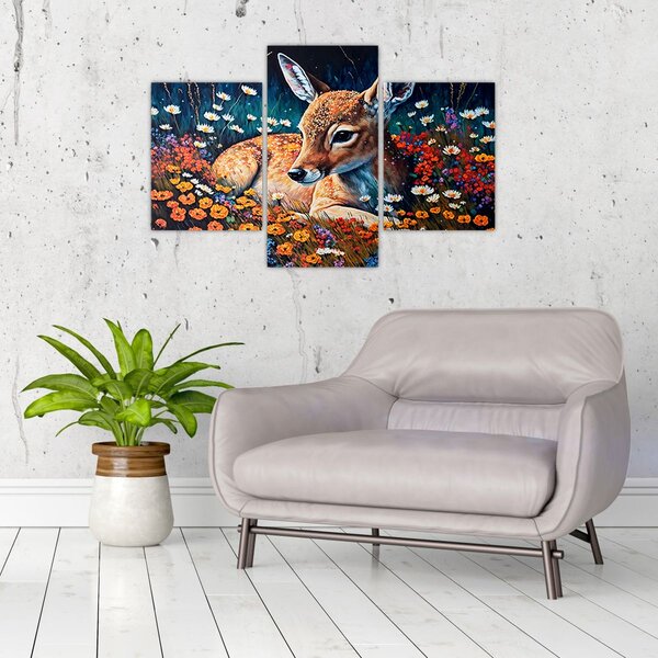 Tablou - Cerb pictat (90x60 cm)