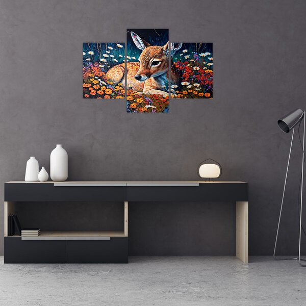Tablou - Cerb pictat (90x60 cm)