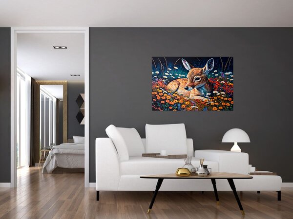 Tablou - Cerb pictat (90x60 cm)