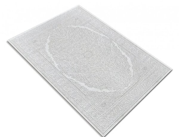 Covor Itea 42015-100, Marime 60 x 110 cm, Alb, Inaltime Fir 10 mm, Antialergic, Polipropilena, Living, Dormitor 60 x 110