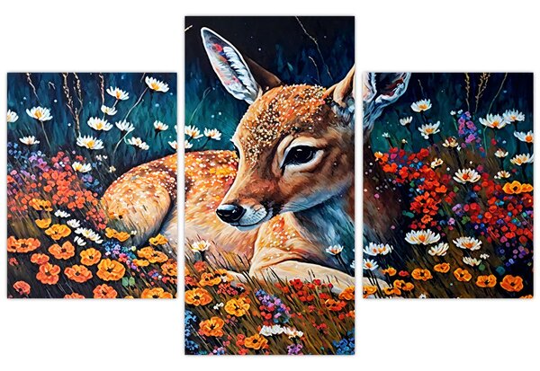 Tablou - Cerb pictat (90x60 cm)