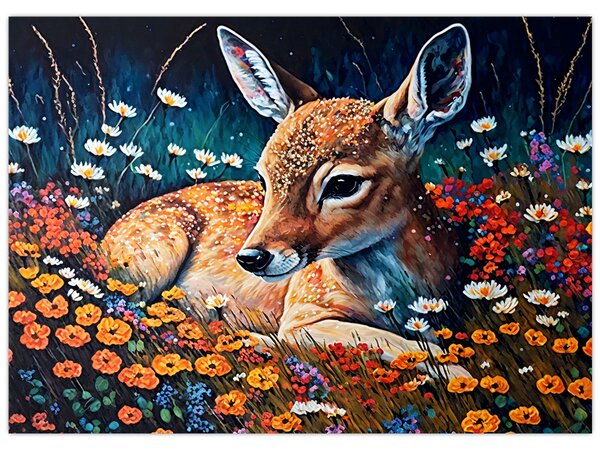Tablou - Cerb pictat (70x50 cm)