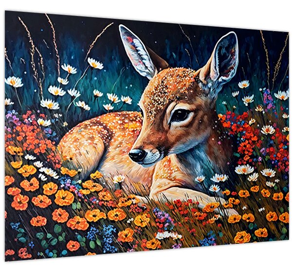 Tablou - Cerb pictat (70x50 cm)