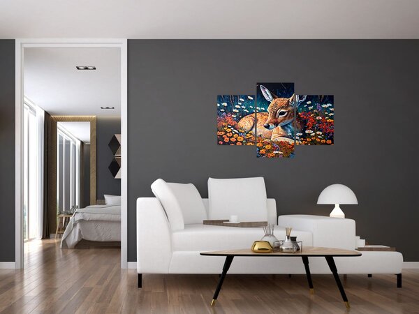Tablou - Cerb pictat (90x60 cm)