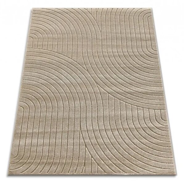 Covor Oksi 38025-202, Marime 60 x 110 cm, Bej, Inaltime Fir 6,5 mm, Antialergic, Polipropilena, Living, Dormitor, Hol 60 x 110