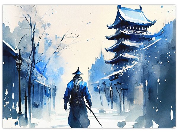 Tablou - Samurai, aquarel (70x50 cm)