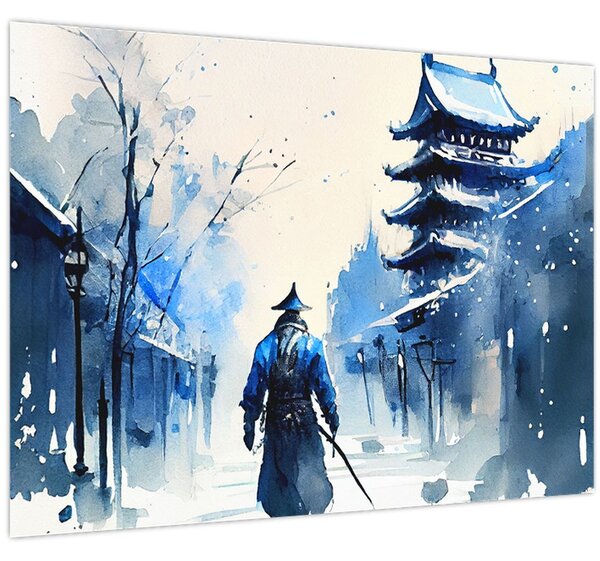 Tablou - Samurai, aquarel (70x50 cm)