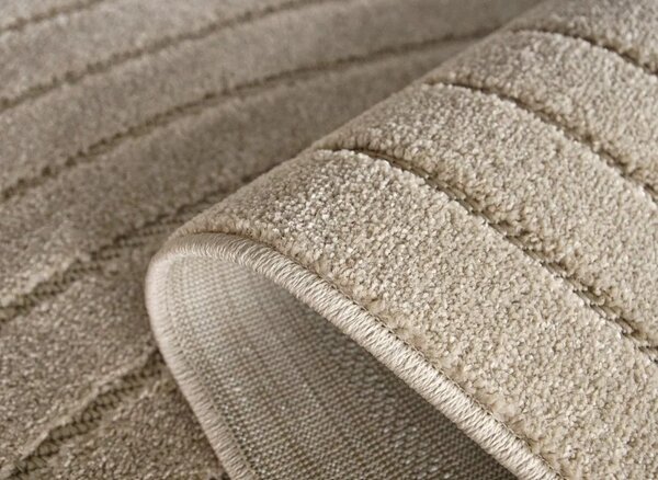 Covor Oksi 38025-202, Marime 60 x 110 cm, Bej, Inaltime Fir 6,5 mm, Antialergic, Polipropilena, Living, Dormitor, Hol 60 x 110