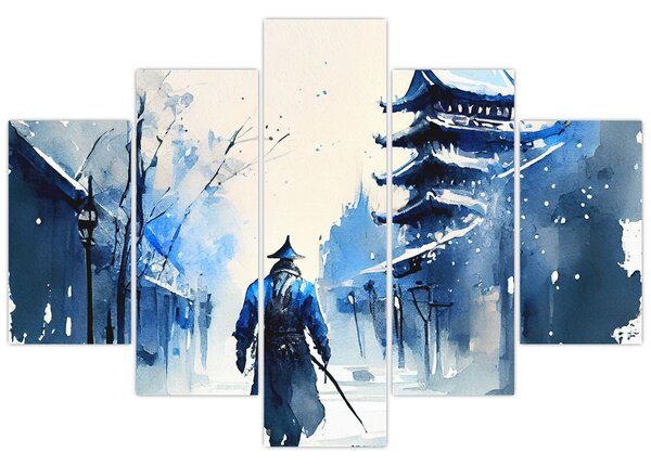 Tablou - Samurai, aquarel (150x105 cm)