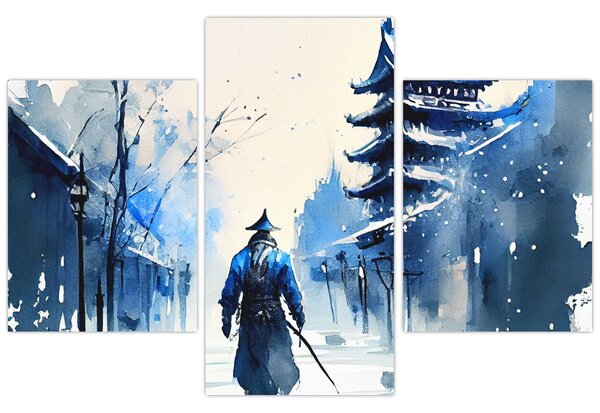 Tablou - Samurai, aquarel (90x60 cm)