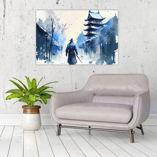 Tablou - Samurai, aquarel (90x60 cm)